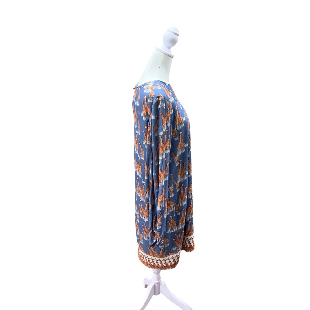 Corey Lynn Calter Blue and Orange Giraffe Print Sheath Dress Size Medium - Picture 2 of 9